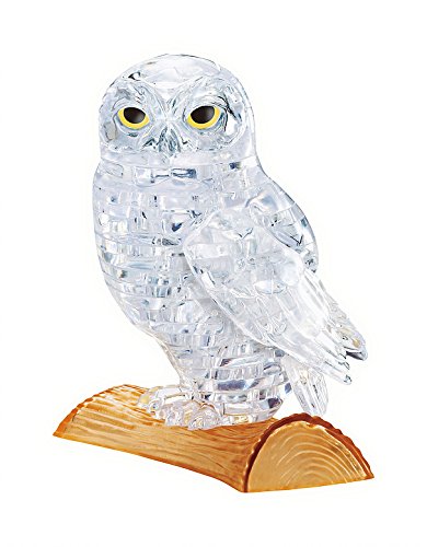 Product Cover BePuzzled Original 3D Crystal Jigsaw Puzzle - Owl Animal Bird Assembly Brain Teaser, Fun Model Toy Gift Decoration for Adults & Kids Age 12 and Up, Clear, 42 Pieces (Level 1)