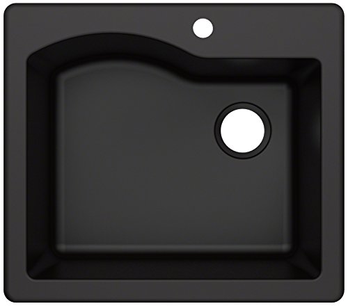 Product Cover Kraus KGD-441BLACK Quarza Granite Kitchen Sink, 25-inch, Black