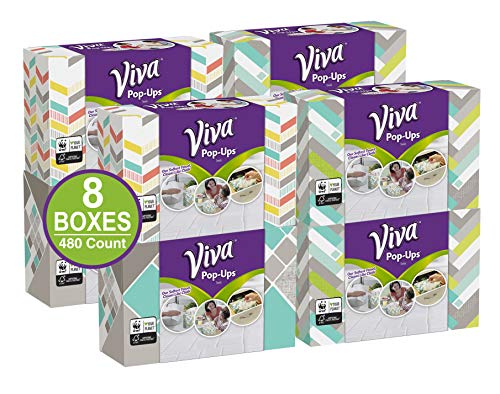Product Cover Viva Pop-Ups Paper Towel Dispenser, White, 60 Count, Pack of 8
