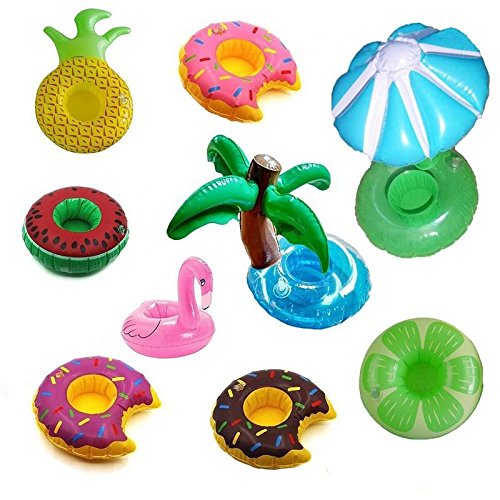 Product Cover NYRWANA Inflatable Fruit Shape Drink Holders, Inflatable Pool Floats, Inflatable Pool Party Drink Floats (9-Pack)