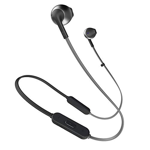 Product Cover JBL T205BT Pure Bass Wireless Metal Earbud Headphones with Mic (Black)