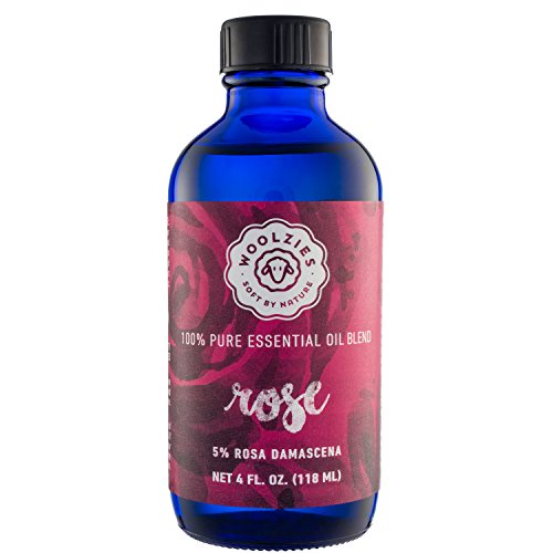 Product Cover Woolzies Best Natural Rose Essential Oil Blend 4 Oz - Therapeutic & Premium Graded Aromatherapy Oil - Most Popular for Relaxation, Skin Healing Use - For Diffusion & Topical Use