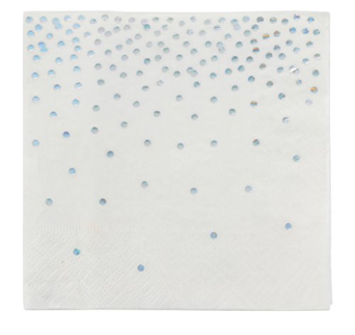 Product Cover Cocktail Napkins - 50-Pack Luncheon Napkins, Disposable Paper Napkins Party Supplies for Birthday, 3-Ply, Holographic Dot Confetti Design, Unfolded 10 x 10 inches, Folded 5 x 5 inches