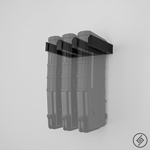 Product Cover Spartan Mounts 3X AR-10 PMAG Wall Mount | Magazine Display | Wall Storage Organization System | Unique Low Profile Design | Gun Safe Wall Garage | Gun Room Mounting Solution