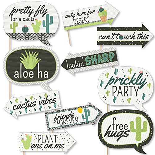 Product Cover Big Dot of Happiness Funny Prickly Cactus Party - Fiesta Party Photo Booth Props Kit - 10 Piece