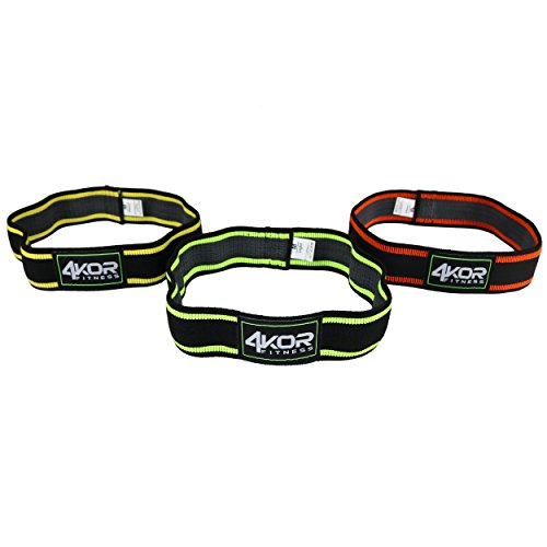 Product Cover 4KOR Fitness Resistance Loop Band Set, Perfect for Crossfit, Yoga, Physical Therapy, and Booty Building (2 Inch Hip Bands 3 Piece Set/Grippy/Medium)