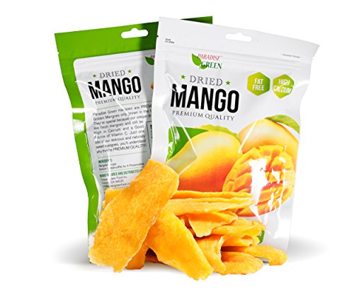 Product Cover Paradise Green - Dried Mango 28oz - Sweet Dehydrated Thai Mangoes Sun Dried In Nature (8 bags X 3.5 oz) (1 Pack)
