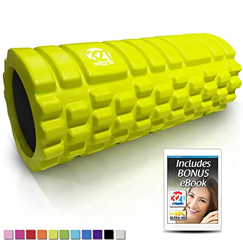 Product Cover 321 STRONG Foam Roller - Medium Density Deep Tissue Massager for Muscle Massage and Myofascial Trigger Point Release, with 4K eBook - Fluorescent Lime
