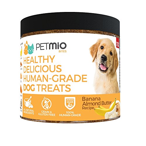 Product Cover PetMio Bites - Human Grade Dog Treats, Banana Almond Butter Pumpkin Recipe, Certified Gluten Free, Certified Non-GMO, Grain Free, Healthy, All Natural, & Made In the USA (Single)