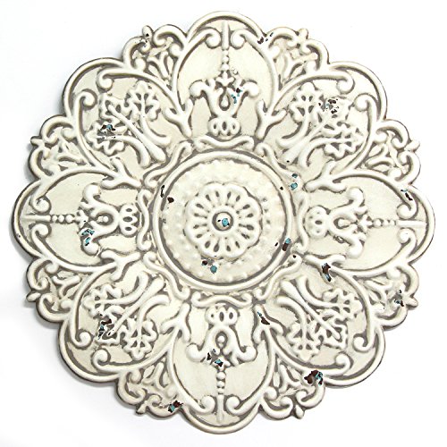 Product Cover Stratton Home Décor S11563 Small Medallion Wall Décor, 13.00 W X 0.50 D X 13.00 H, White