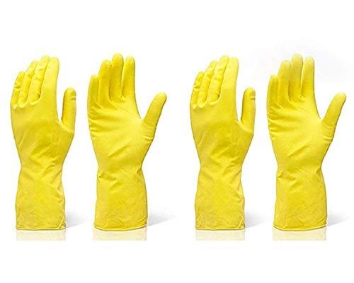 Product Cover DeoDap Rubber Hand Gloves Reusable Washing Cleaning Kitchen Garden (2 Pairs)