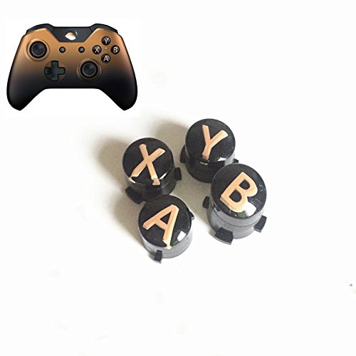 Product Cover A B X Y Buttons with Letters Mod Menu Button for XBox One Xbox One S Slim Elite Controller (Elite Gold)