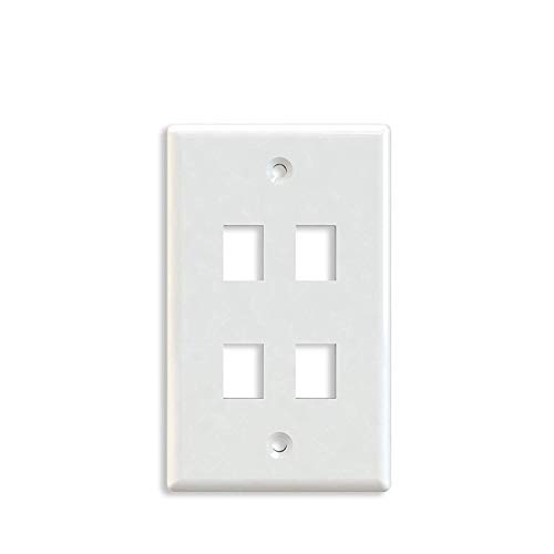 Product Cover Maxmoral 5-Pack 4-Port Wall Plate Keystone Jack with Screw - White