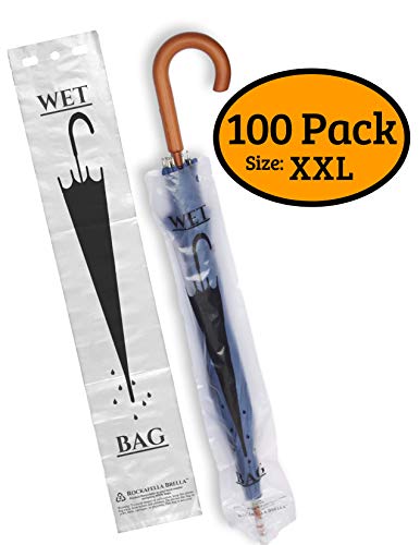 Product Cover Rockafella Brella Wet Umbrella Bags 100 Pack | New Quantity Discounts | Long & Plastic, Perfect for Stand Holders and Refills