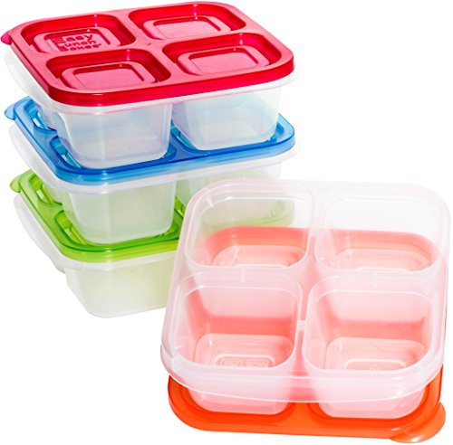 Product Cover EasyLunchboxes 4-Compartment Snack Box Food Containers, Set of 4, Classic