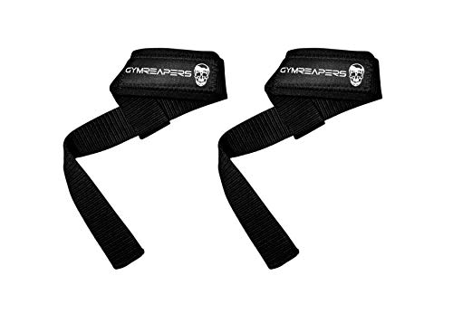 Product Cover Gymreapers Lifting Wrist Straps for Weightlifting, Bodybuilding, Powerlifting, Strength Training, Deadlifts - Padded Neoprene with 18