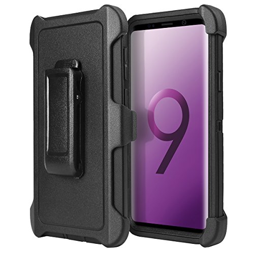 Product Cover Galaxy S9 Plus Belt Clip Shockproof Case, AICase 3 in 1 Armor [Full Body] Heavy Duty Holster Case Belt Clip +Protective Kickstand Shock Reduction Case for Samsung Galaxy S9+ (Black)