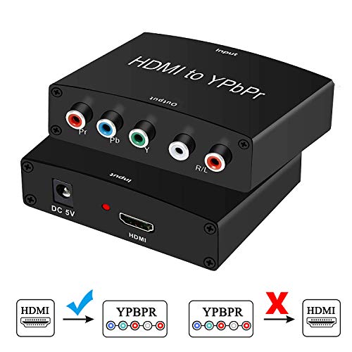 Product Cover HDMI to Component Converter Adapter, avedio links HDMI to YPbPr 5RCA Converter, Supports 1080P Video Audio Converter Adapter for DVD PSP Xbox 360 PS2 Nintendo to HDTV Monitor
