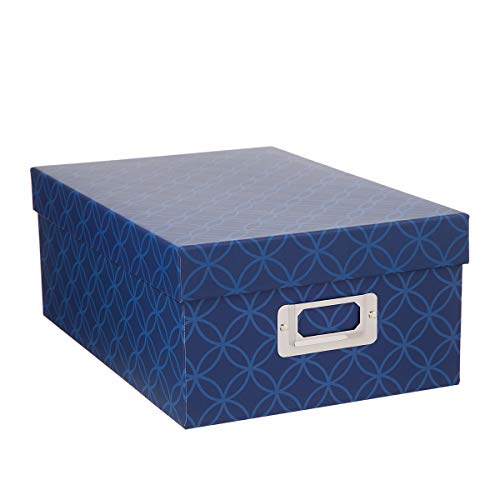 Product Cover Darice 30032648 Decorative Photo Storage Box: Blue Interlocking