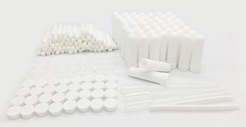 Product Cover zison 48 PCS Essential Oil Aromatherapy Blank Plastic Tubes (Including 60 unscented Wicks 2 Polyethylene Pipette Droppers 1Plastic Tweezers)