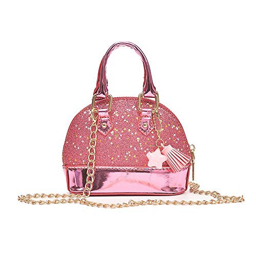 Product Cover Dukars Little Girls' Sequins Handbags Princess Crossbody Bag Mini Satchel Gifts for Girls Toddler Kids (Pink)