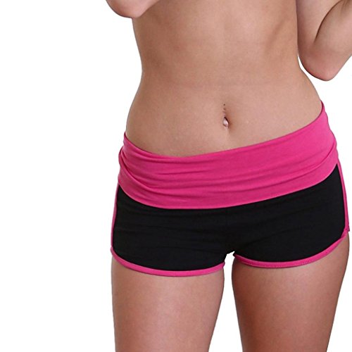 Product Cover Funic Womens Yoga Sports Running Pants Cropped Leggings Short Pant Stretch Shorts