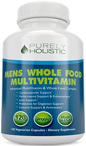 Product Cover Multivitamin for Men Daily Supplement 120 Capsules Whole Food Multivitamin, Mens Multivitamin Organic, Vitamins, Minerals, Probiotics, Zinc, Selenium, Spirulina, Calcium, Turmeric, Magnesium