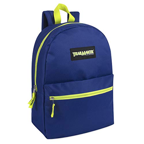 Product Cover Classic Traditional Solid 17 Inch Backpacks with Adjustable Padded Shoulder Straps (Light Blue)