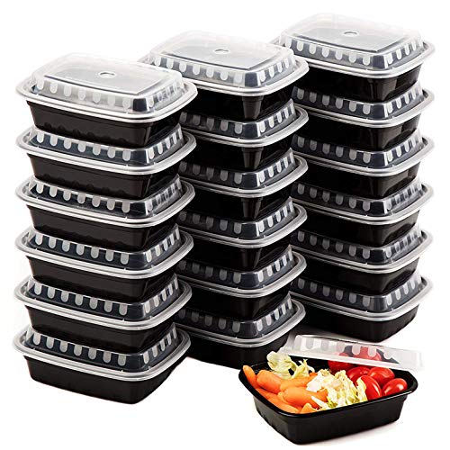 Product Cover Premium SMALL meal prep containers - 25 Pack of 12OZ Mini Food Storage Bento Box - Reusable BPA Free Microwave and Freezer Safe Portion Control Trays by Upper Midland Products
