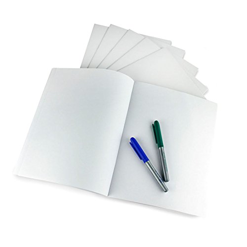 Product Cover Hygloss Products White Blank Books - Great Books for Journaling, Sketching, Writing & More - Fun for Arts & Crafts - 8.5 x 11 Inches - 20 Pack