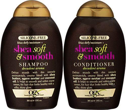 Product Cover [ NEW COMBO] OGX Frizz-defy/Moisture SHEA SOFT & SMOOTH SHAMPOO + CONDITIONER 13 OUNCE EA Silicone-Free