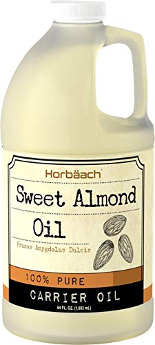 Product Cover Horbaach Sweet Almond Oil 64 fl oz 100% Pure | for Hair, Face & Skin | Expeller Pressed | Vegetarian, Non-GMO