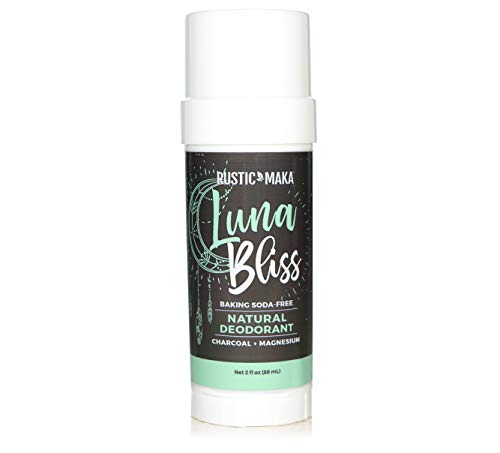 Product Cover Rustic MAKA Natural Deodorant, Luna Bliss, Free of Aluminum, Baking Soda & Parabens, Activated Charcoal + Magnesium, Vegan, Cruelty-Free, Continuous Odor Control