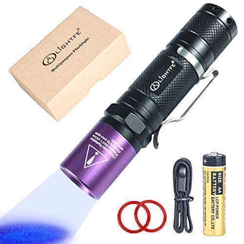 Product Cover LIGHTFE Black light UV Flashlight 365nm blacklight UV301D with LG LED Source,Black Filter Lens, Max.3000mW high power for Resin Glue Curing Light, Rocks and Mineral Glowing,A/C Leak Detector
