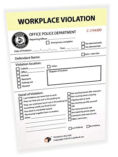 Product Cover Office Police - Funny Workplace Violation Sticky Note