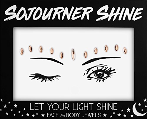 Product Cover Face Jewels Glitter Gems Rhinestones - Eye Body Jewels Gems | Rhinestone Stickers | Body Glitter Festival Rave & Party Accessories by SoJourner (Copper Shine)