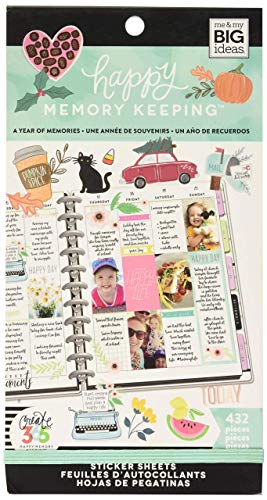 Product Cover me & my BIG ideas Sticker Value Pack - The Happy Planner Scrapbooking Supplies - Memory Keeping Theme - Multi-Color - Great for Projects, Scrapbooks & Albums - 30 Sheets, 432 Stickers Total