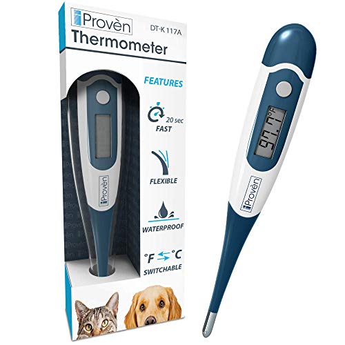 Product Cover iProven Pet Thermometer (Termometro) for Accurate Fever Detection - Suitable for Cats/Dogs - Waterproof Pet Thermometer - Fast Readings Cat Thermometer/Dog Thermometer - DT-K117A 2019