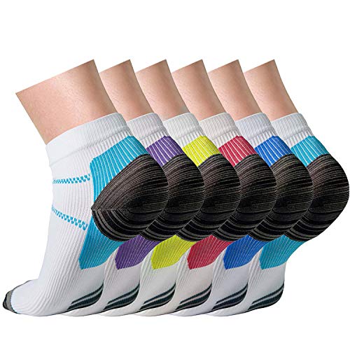 Product Cover CHARMKING Compression Socks for Women & Men 15-20 mmHg is Best Graduated Athletic, Running, Flight, Travel, Nurses, Pregnant - Boost Performance, Blood Circulation & Recovery (Multi 01, S/M)