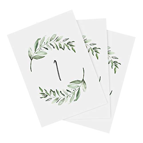 Product Cover Bliss Collections Rustic Greenery Wedding Table Numbers, 1-25, Head Table Card Included