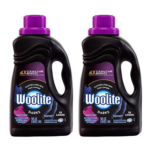 Product Cover Woolite DARKS Liquid Laundry Detergent, 2x33 Loads, 2x50oz, Regular& HE Washer, Dark & Black Clothes & Jeans, midnight breeze scent, packaging may vary