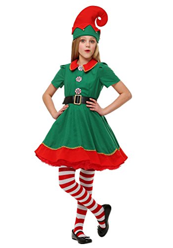 Product Cover Child Holiday Elf Costume Dress and Hat Elf Costume for Girls Small (6)