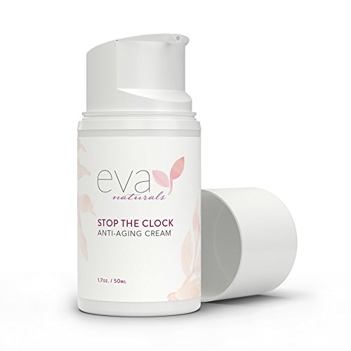 Product Cover Eva Naturals Stop the Clock Anti-Aging Cream (1.7oz) - Natural Moisturizer for Face Visibly Reduces Wrinkles, Provides a Younger-Looking Complexion - With Glycolic and Ascorbic Acids - Premium Quality