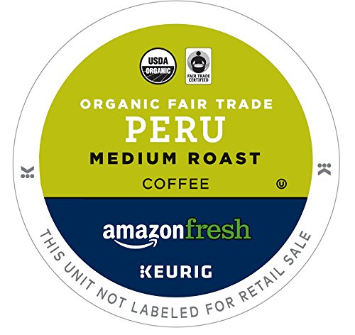 Product Cover AmazonFresh 80 Ct. Organic Fair Trade K-Cups, Peru Medium Roast, Keurig K-Cup Brewer Compatible