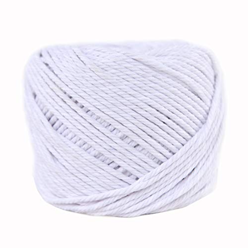Product Cover (White, 4mm x 100m(About 109 yd)) Handmade Decorations Natural Cotton Bohemia Macrame DIY Wall Hanging Plant Hanger Craft Making Knitting Cord Rope White Color Macramé Cord