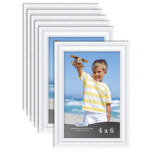 Product Cover Icona Bay 4x6 Picture Frames (6 Pack, White) Picture Frame Set, Wall Mount or Table Top, Set of 6 Inspirations Collection