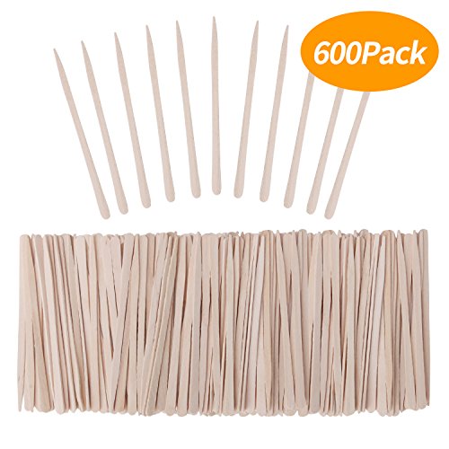 Product Cover Senkary 600 Pieces Wooden Waxing Sticks Small Wax Sticks Wax Applicator Sticks Wood Wax Spatulas Sticks for Hair Eyebrow Nose Removal (Without Handle)