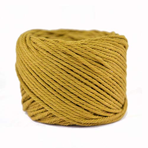 Product Cover (Khaki, 4mm x 100m(About 109 yd)) Handmade Decorations Natural Cotton Bohemia Macrame DIY Wall Hanging Plant Hanger Craft Making Knitting Cord Rope Khaki Color Macramé Cord