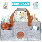 Product Cover Baby Diaper Caddy Organizer - Large Waterproof Great for Changing Tables, Nursery Storage Bins and Baby Travel for All Diaper Sizes, Wipes, and Toys - Luxury Baby Shower Basket