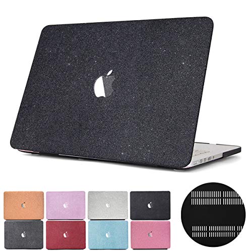 Product Cover PapyHall MacBook Pro 13 Case 2019&2018&2017&2016 Release A2159/A1989/A1706/A1708, Glitter Dull Polish Plastic Case Matte Cover for MacBook Pro 13 Inch with/Without Touch Bar Touch ID(MS-Black)